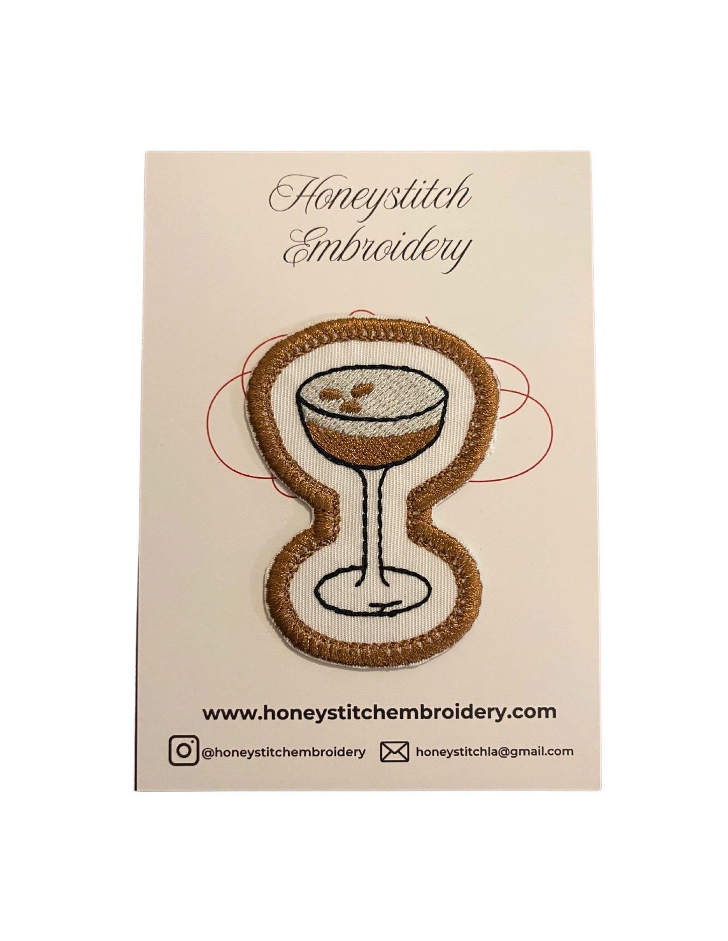Espresso Martini Embroidered Iron On Patch | Martini Lover | Happy Hour | Espresso Martinis