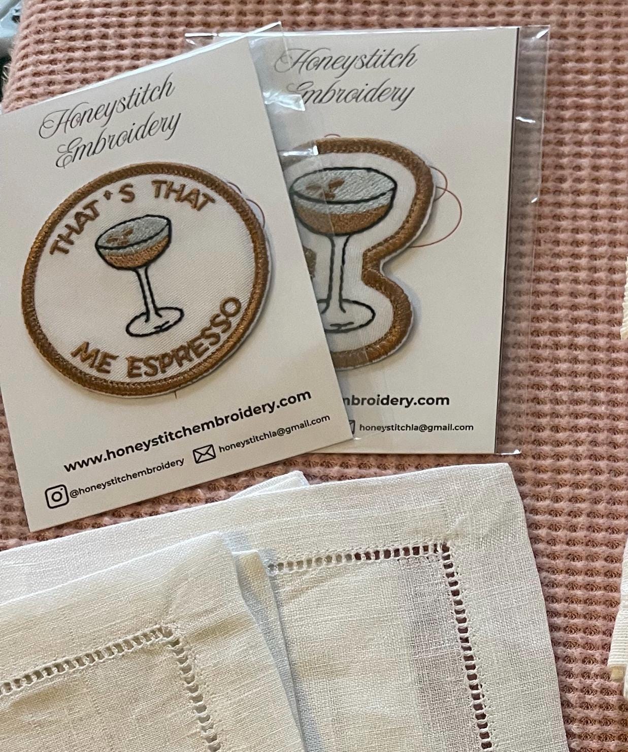 Espresso Martini Embroidered Iron On Patch | Martini Lover | Happy Hour | Espresso Martinis