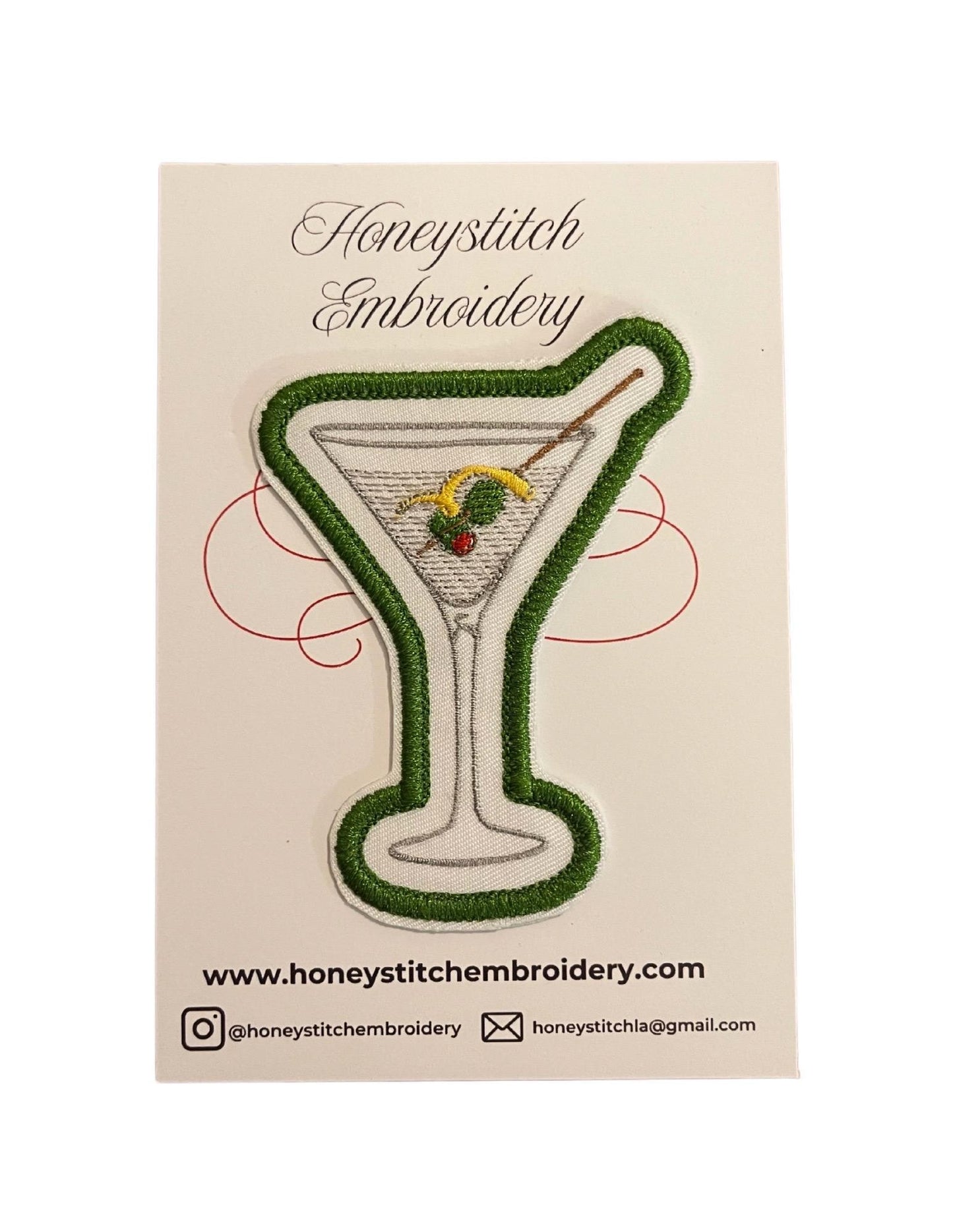 Martini Embroidered Iron On Patch | Martini Lover | Happy Hour | Martinis