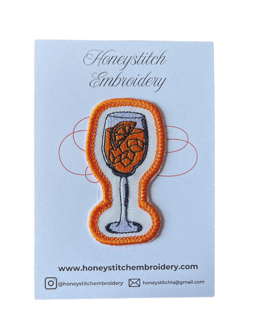 Aperol Spritz Embroidered Iron On Patch