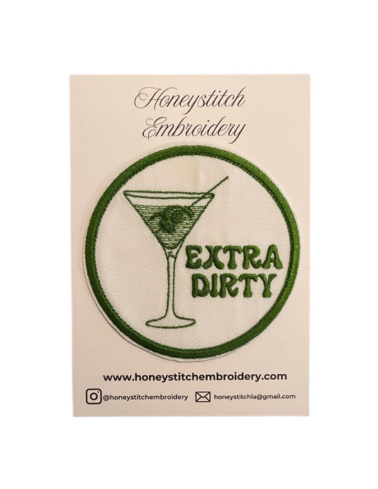 Martini Embroidered Iron On Patch | Martini Lover | Happy Hour | Dirty Martinis